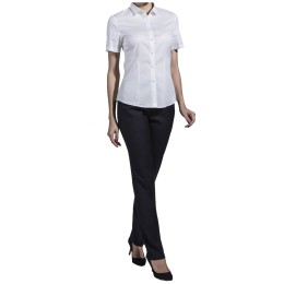 Online Order Made Work Shirts Design Ready-to-Wear White Fine Twill Women's Short Sleeve Closed Collar Shirt Professional Shirt Garment Factory 60% Cotton 40% Polyester CHENSHANG MTWD6031 SKR050 Online Order Made Work Shirts Design Ready-to-Wear White Fine Twill Women's Short Sleeve Closed Collar Shirt Professional Shirt Garment Factory 60% Cotton 40% Polyester CHENSHANG MTWD6031 SKR050